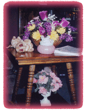 Table with Flower arrangements